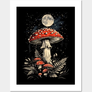 Mushrooms In The Moonlight Posters and Art